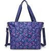 imageLarge Carryall Tote Bag for Women  Lightweight Nylon Zipper Top Weekender Travel Beach Bag Personal Item wLuggage SleeveNavy Garden