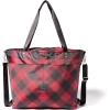 imageLarge Carryall Tote Bag for Women  Lightweight Nylon Zipper Top Weekender Travel Beach Bag Personal Item wLuggage SleeveRed Buffalo Plaid
