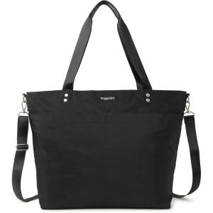 imageLarge Carryall Tote Bag for Women  Lightweight Nylon Zipper Top Weekender Travel Beach Bag Personal Item wLuggage SleeveBlack