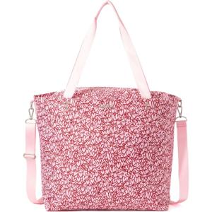 imageLarge Carryall Tote Bag for Women  Lightweight Nylon Zipper Top Weekender Travel Beach Bag Personal Item wLuggage SleeveHeart