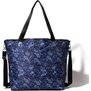 imageLarge Carryall Tote Bag for Women  Lightweight Nylon Zipper Top Weekender Travel Beach Bag Personal Item wLuggage SleeveIndigo Petal