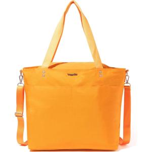 imageLarge Carryall Tote Bag for Women  Lightweight Nylon Zipper Top Weekender Travel Beach Bag Personal Item wLuggage SleeveMarigold