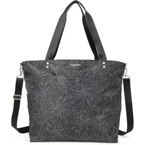 imageLarge Carryall Tote Bag for Women  Lightweight Nylon Zipper Top Weekender Travel Beach Bag Personal Item wLuggage SleeveMidnight Blossom