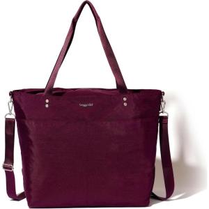 imageLarge Carryall Tote Bag for Women  Lightweight Nylon Zipper Top Weekender Travel Beach Bag Personal Item wLuggage SleeveMulberry