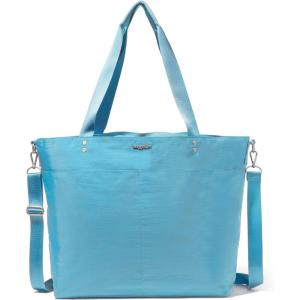 imageLarge Carryall Tote Bag for Women  Lightweight Nylon Zipper Top Weekender Travel Beach Bag Personal Item wLuggage SleeveSeaside Blue
