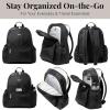 imageBaggallini Essential Laptop Backpack  16x12 Inch Travel Backpack with 16quot Laptop Sleeve  Lightweight Luggage BackpackBlack