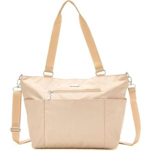 imageBaggallini Essential Laptop Tote  Work Tote Bag with Laptop Sleeve  Lightweight Travel Crossbody Shoulder Bag for WomenLight Khaki