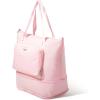 imageBaggallini Carryall Expandable Lightweight Travel Tote 22quot Packable Folding Compact Nylon Washable Weekender wLuggage SleeveBagg Pink