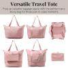 imageBaggallini Carryall Expandable Lightweight Travel Tote 22quot Packable Folding Compact Nylon Washable Weekender wLuggage SleeveBallet Pink