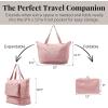 imageBaggallini Carryall Expandable Lightweight Travel Tote 22quot Packable Folding Compact Nylon Washable Weekender wLuggage SleeveBallet Pink