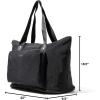 imageBaggallini Carryall Expandable Lightweight Travel Tote 22quot Packable Folding Compact Nylon Washable Weekender wLuggage SleeveBlack