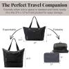 imageBaggallini Carryall Expandable Lightweight Travel Tote 22quot Packable Folding Compact Nylon Washable Weekender wLuggage SleeveBlack