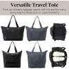imageBaggallini Carryall Expandable Lightweight Travel Tote 22quot Packable Folding Compact Nylon Washable Weekender wLuggage SleeveBlack