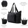 imageBaggallini Carryall Expandable Lightweight Travel Tote 22quot Packable Folding Compact Nylon Washable Weekender wLuggage SleeveBlack