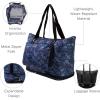 imageBaggallini Carryall Expandable Lightweight Travel Tote 22quot Packable Folding Compact Nylon Washable Weekender wLuggage SleeveIndigo Petal
