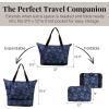 imageBaggallini Carryall Expandable Lightweight Travel Tote 22quot Packable Folding Compact Nylon Washable Weekender wLuggage SleeveIndigo Petal
