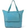 imageBaggallini Carryall Expandable Lightweight Travel Tote 22quot Packable Folding Compact Nylon Washable Weekender wLuggage SleeveSeaside Blue