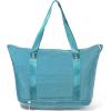 imageBaggallini Carryall Expandable Lightweight Travel Tote 22quot Packable Folding Compact Nylon Washable Weekender wLuggage SleeveSeaside Blue