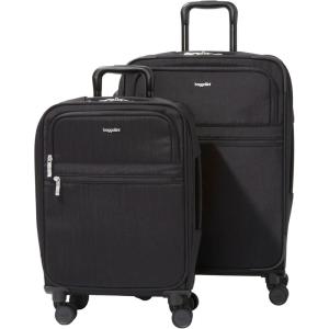 imageBaggallini CarryOn and Large Checked Luggage Bundle  Lightweight Luggage SetBLACK
