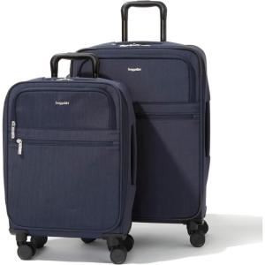 imageBaggallini CarryOn and Large Checked Luggage Bundle  Lightweight Luggage SetFRENCH NAVY