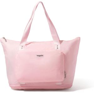 imageBaggallini Carryall Expandable Lightweight Travel Tote 22quot Packable Folding Compact Nylon Washable Weekender wLuggage SleeveBagg Pink