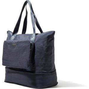 imageBaggallini Carryall Expandable Lightweight Travel Tote 22quot Packable Folding Compact Nylon Washable Weekender wLuggage SleeveFrench Navy