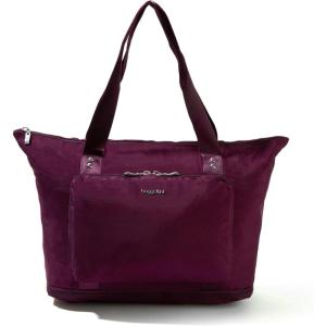 imageBaggallini Carryall Expandable Lightweight Travel Tote 22quot Packable Folding Compact Nylon Washable Weekender wLuggage SleeveMulberry