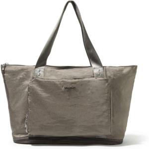 imageBaggallini Carryall Expandable Lightweight Travel Tote 22quot Packable Folding Compact Nylon Washable Weekender wLuggage SleeveSterling Shimmer
