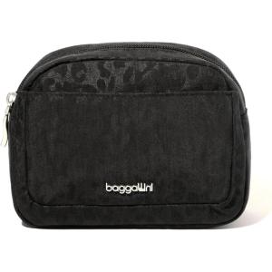 imageBaggallini Womens Small Cosmetic PocketLightweight 6x4 Inch BagTravel Essentials Makeup OrganizerBlack Cheetah Emboss