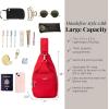 imageBaggallini Central Park Sling  12x7 Sling Crossbody Bag with Convertible Adjustable Shoulder StrapCrimson Red Twill