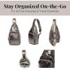 imageBaggallini Central Park Sling  12x7 Sling Crossbody Bag with Convertible Adjustable Shoulder StrapGunmetal Puff