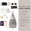 imageBaggallini Central Park Sling  12x7 Sling Crossbody Bag with Convertible Adjustable Shoulder StrapSleet Gloss Ripstop