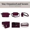 imageBaggallini Securtex AntiTheft Belt Fanny Pack for Women RFID Wallet Locking ZipperTravel Bag Crossbody PurseMulberry