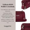 imageBaggallini Triple Zip with RFID Front Wallet  8x6 Crossbody Bag for Women Convertible Fanny Pack Belt Bag WaterResistantDark Cherry