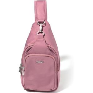 imageBaggallini Central Park Sling  12x7 Sling Crossbody Bag with Convertible Adjustable Shoulder StrapMauve Twill