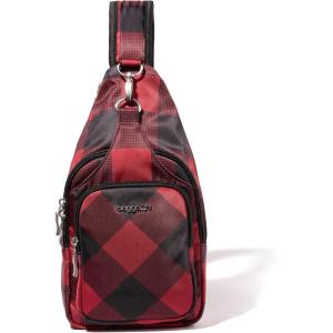 imageBaggallini Central Park Sling  12x7 Sling Crossbody Bag with Convertible Adjustable Shoulder StrapRed Buffalo Plaid