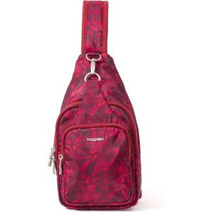 imageBaggallini Central Park Sling  12x7 Sling Crossbody Bag with Convertible Adjustable Shoulder StrapRed Divine Rose