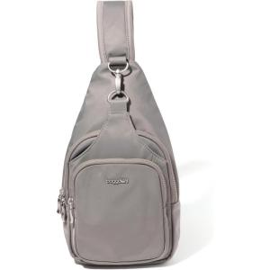 imageBaggallini Central Park Sling  12x7 Sling Crossbody Bag with Convertible Adjustable Shoulder StrapSteel Grey Twill