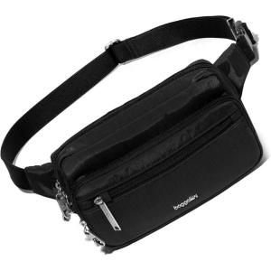 imageBaggallini Securtex AntiTheft Belt Fanny Pack for Women RFID Wallet Locking ZipperTravel Bag Crossbody PurseBlack