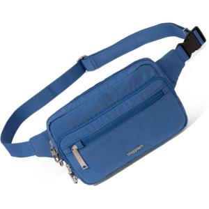 imageBaggallini Securtex AntiTheft Belt Fanny Pack for Women RFID Wallet Locking ZipperTravel Bag Crossbody PurseLapis