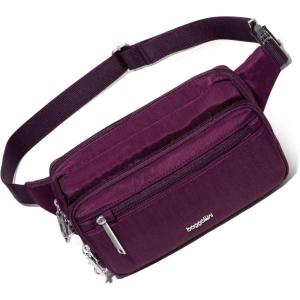imageBaggallini Securtex AntiTheft Belt Fanny Pack for Women RFID Wallet Locking ZipperTravel Bag Crossbody PurseMulberry