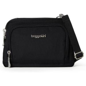 imageBaggallini Triple Zip with RFID Front Wallet  8x6 Crossbody Bag for Women Convertible Fanny Pack Belt Bag WaterResistantBlack
