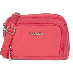 imageBaggallini Triple Zip with RFID Front Wallet  8x6 Crossbody Bag for Women Convertible Fanny Pack Belt Bag WaterResistantFlamingo