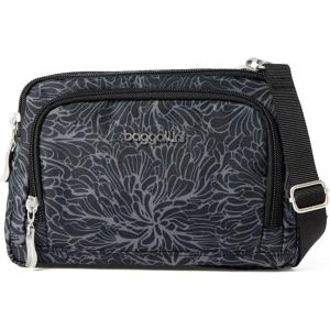 imageBaggallini Triple Zip with RFID Front Wallet  8x6 Crossbody Bag for Women Convertible Fanny Pack Belt Bag WaterResistantMidnight Blossom