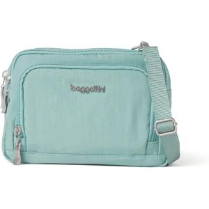 imageBaggallini Triple Zip with RFID Front Wallet  8x6 Crossbody Bag for Women Convertible Fanny Pack Belt Bag WaterResistantSea Glass