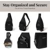 imageBaggallini AntiTheft Daytripper Sling 7x12 Crossbody Travel Safe Bag WSecurtex Locking Zippers SlashResistant ampamp RFIDBlack