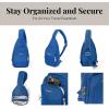 imageBaggallini AntiTheft Daytripper Sling 7x12 Crossbody Travel Safe Bag WSecurtex Locking Zippers SlashResistant ampamp RFIDLapis