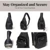 imageBaggallini AntiTheft Daytripper Sling 7x12 Crossbody Travel Safe Bag WSecurtex Locking Zippers SlashResistant ampamp RFIDMidnight Blossom Print