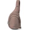 imageBaggallini Securtex AntiTheft Triple Zip Sling  Travel Backpack Sling Bag Crossbody  RFID Wallet Locking ZipperPortobello