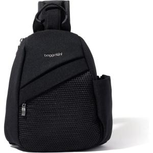 imageBaggallini Medium Sling Backpack  Lightweight Sling Bag with Convertible Adjustable Shoulder StrapBlack Neoprene